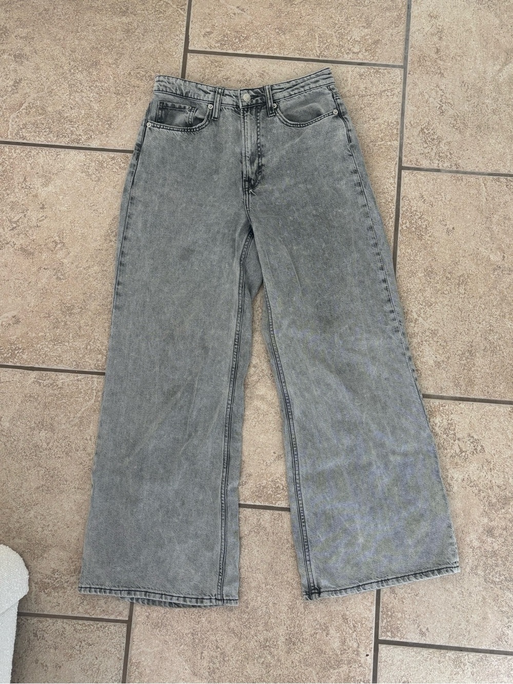 High-Rise Wide-Leg Women's Jeans - Gray
